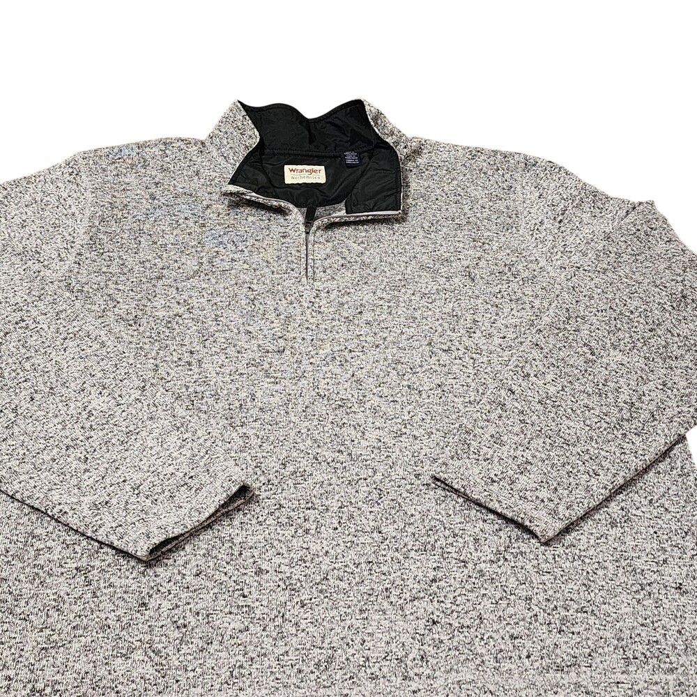 Wrangler Sweater Mens 3XL Gray 1/4 Zip Mock Neck Knit Pullover Casual Winter